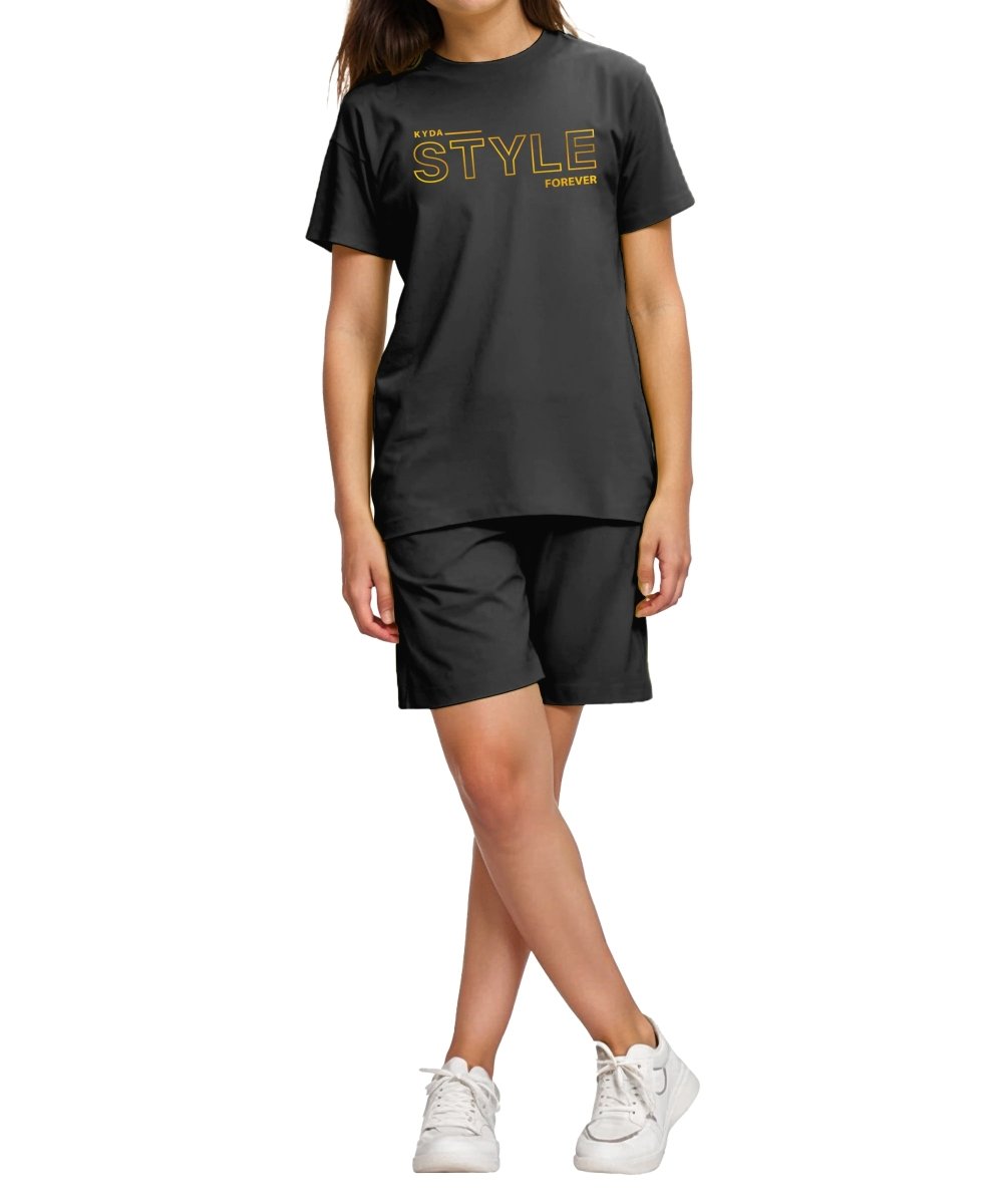 Girls Printed Co-ord Set | Black - KYDA ONLINE STORE