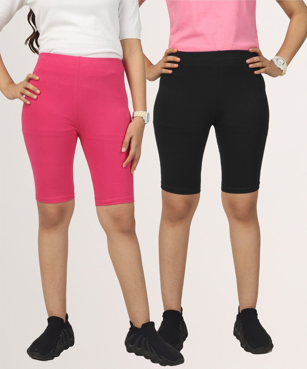 Girls Cycling Shorts – Pink,Black - KYDA ONLINE STORE