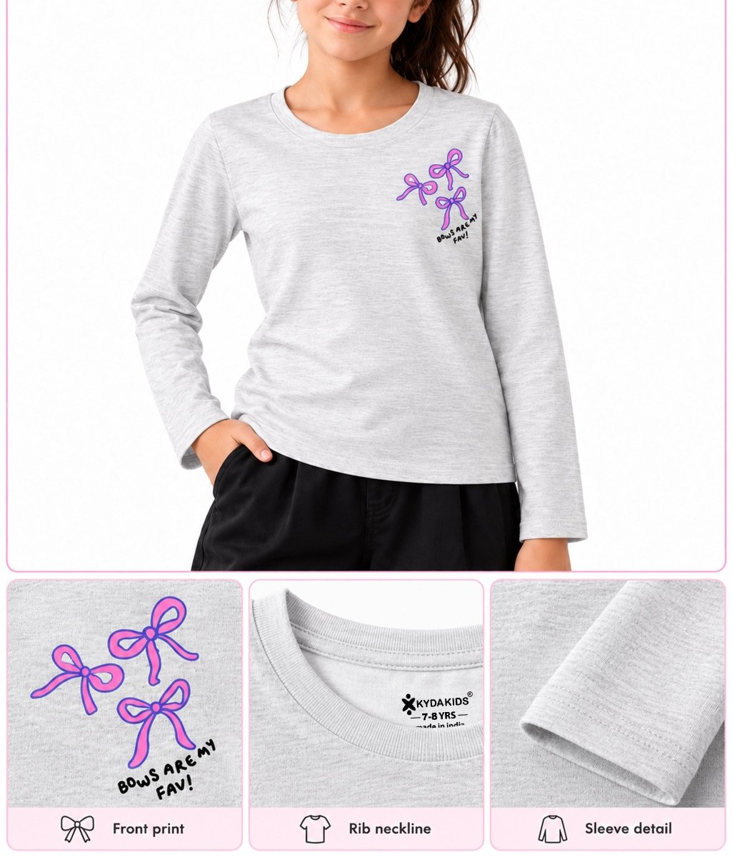 Girls Premium Cotton Full Sleeve Printed T-Shirt | P2 - KYDA ONLINE STORE