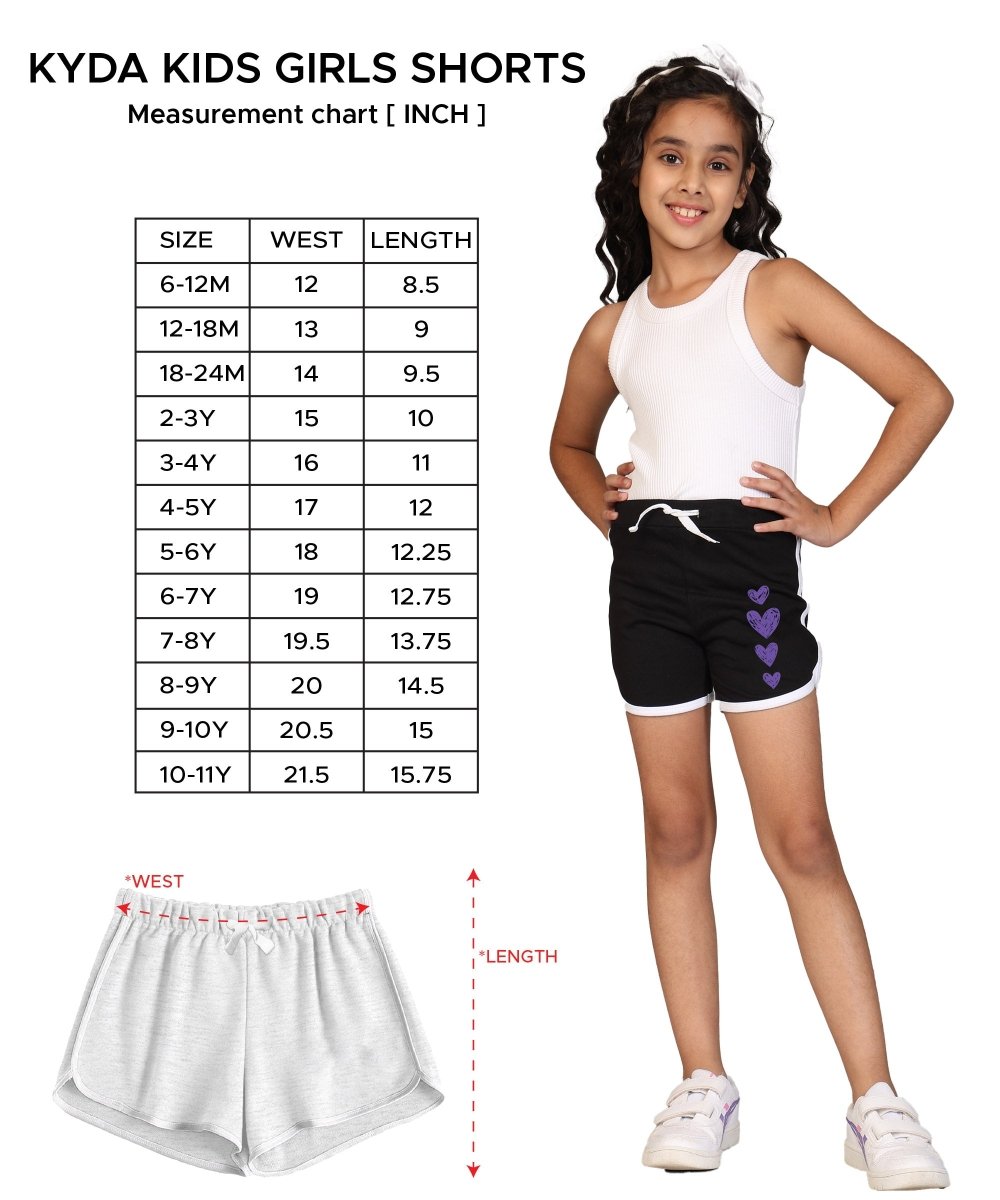 Girls Printed Shorts (Pack of 3) - KYDA ONLINE STORE