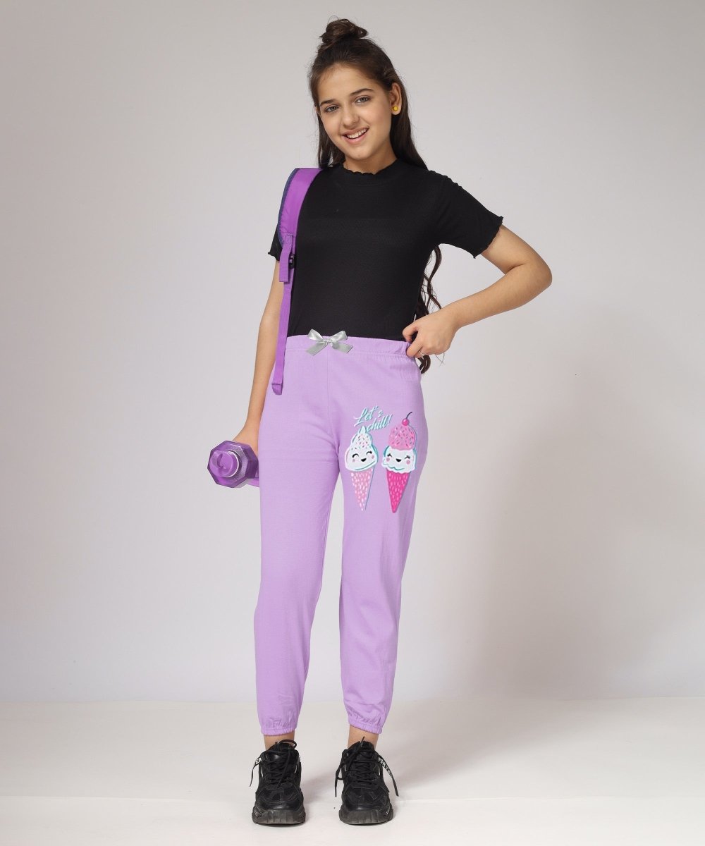 Girls Printed Joggers with Bow – Pack of 3 - KYDA ONLINE STORE