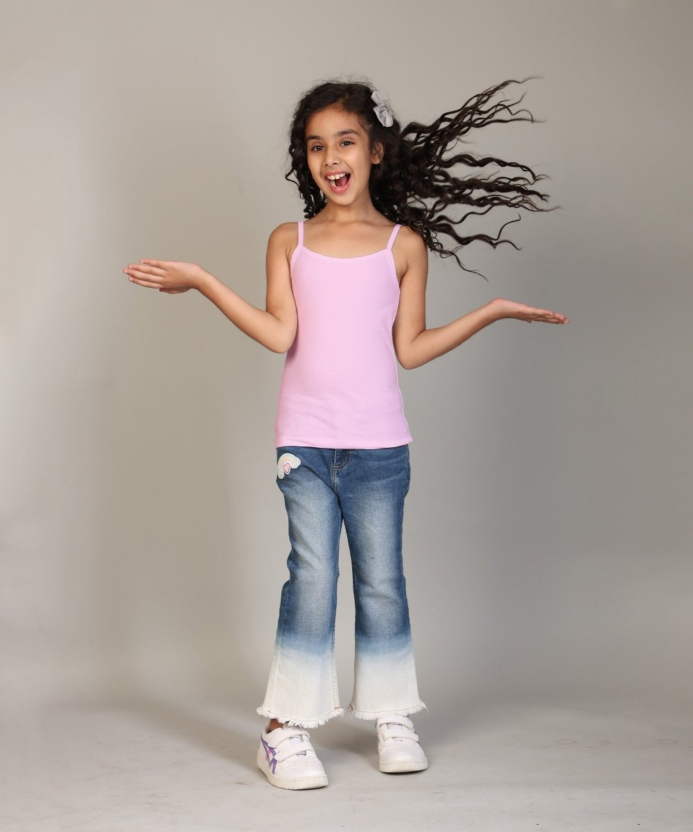 Girls Cotton Inner Camisoles | Undershirt Vest with Regular Strap | Soft & Stretchy Slips -Pack of 3 - KYDA ONLINE STORE