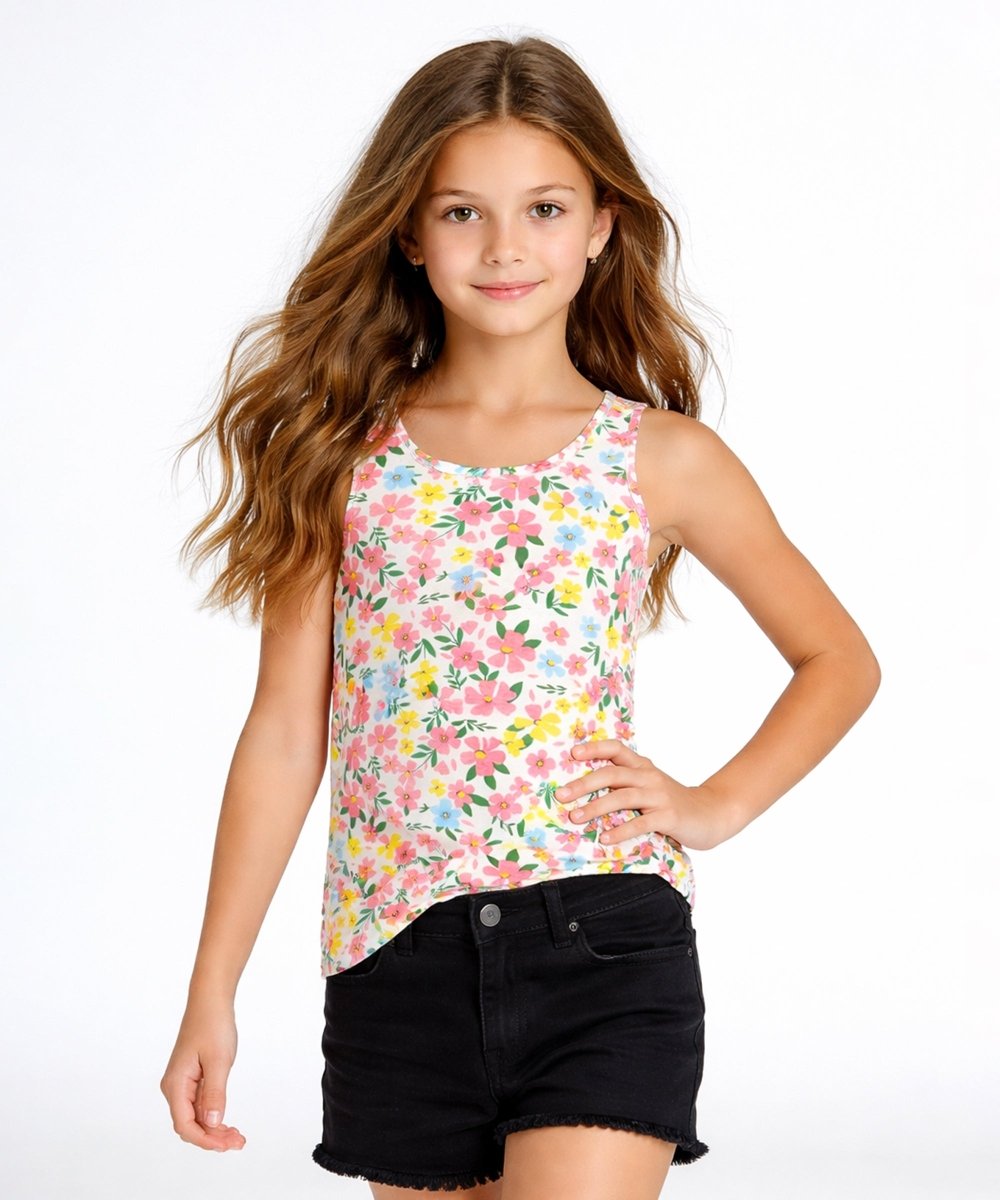 Girls Floral Printed Sleeveless Tees | Pack of 3 - KYDA ONLINE STORE