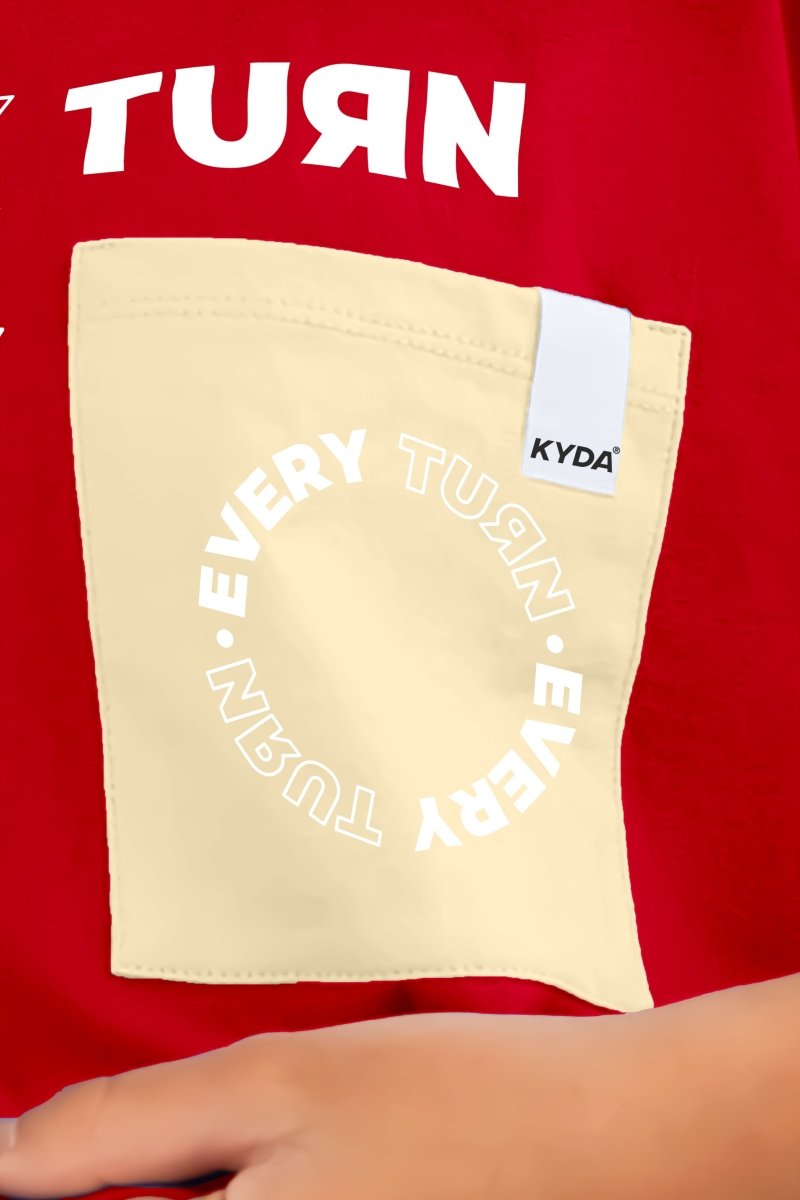 Girls Color-Block Crop Top | Red - KYDA ONLINE STORE
