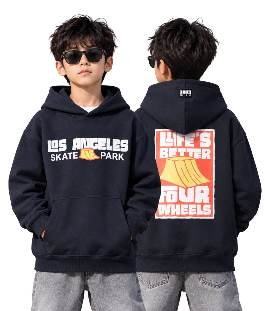 Boys Cotton Oversized Printed Hooded Sweatshirt - KYDA ONLINE STORE