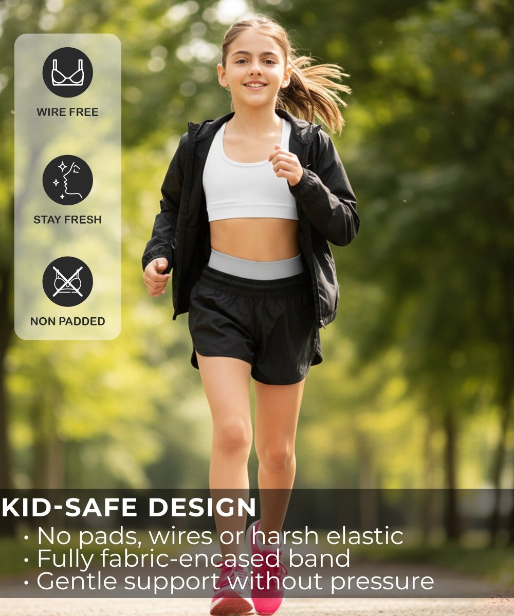 Girls Lycra Cotton Sports Bra for Pre-Teens | Racerback | Pack of 2 - KYDA ONLINE STORE