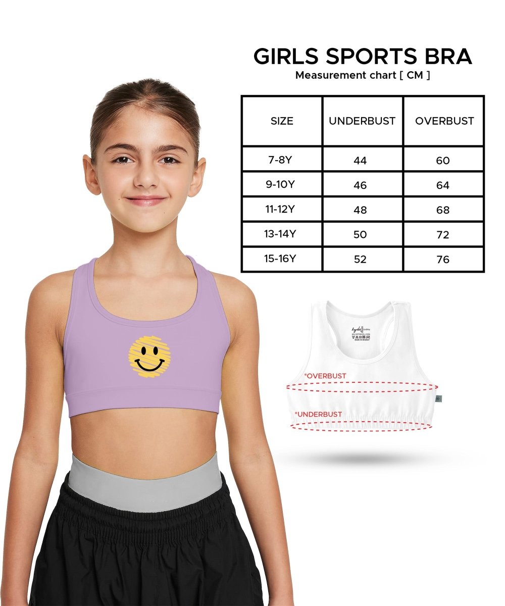 Girls Printed Sports Bra for Pre-Teens | Racerback | Pack of 4 - KYDA ONLINE STORE
