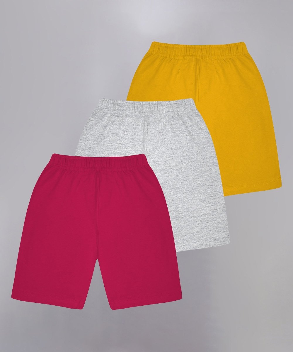 Girls Printed Shorts With Bow - Pack of 3 - KYDA ONLINE STORE