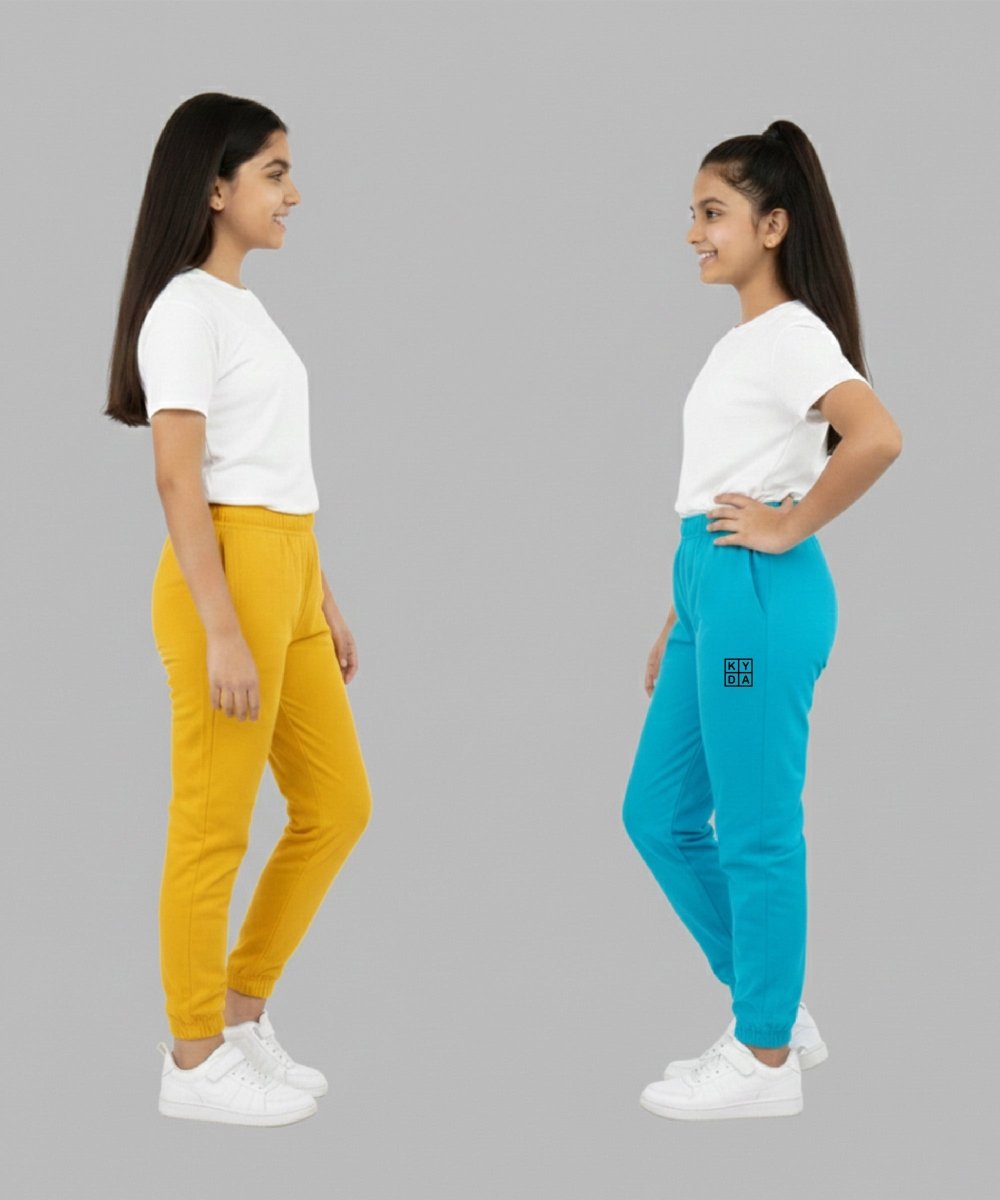 Girls Solid Joggers – Pack of 2 |Regular Fit - KYDA ONLINE STORE