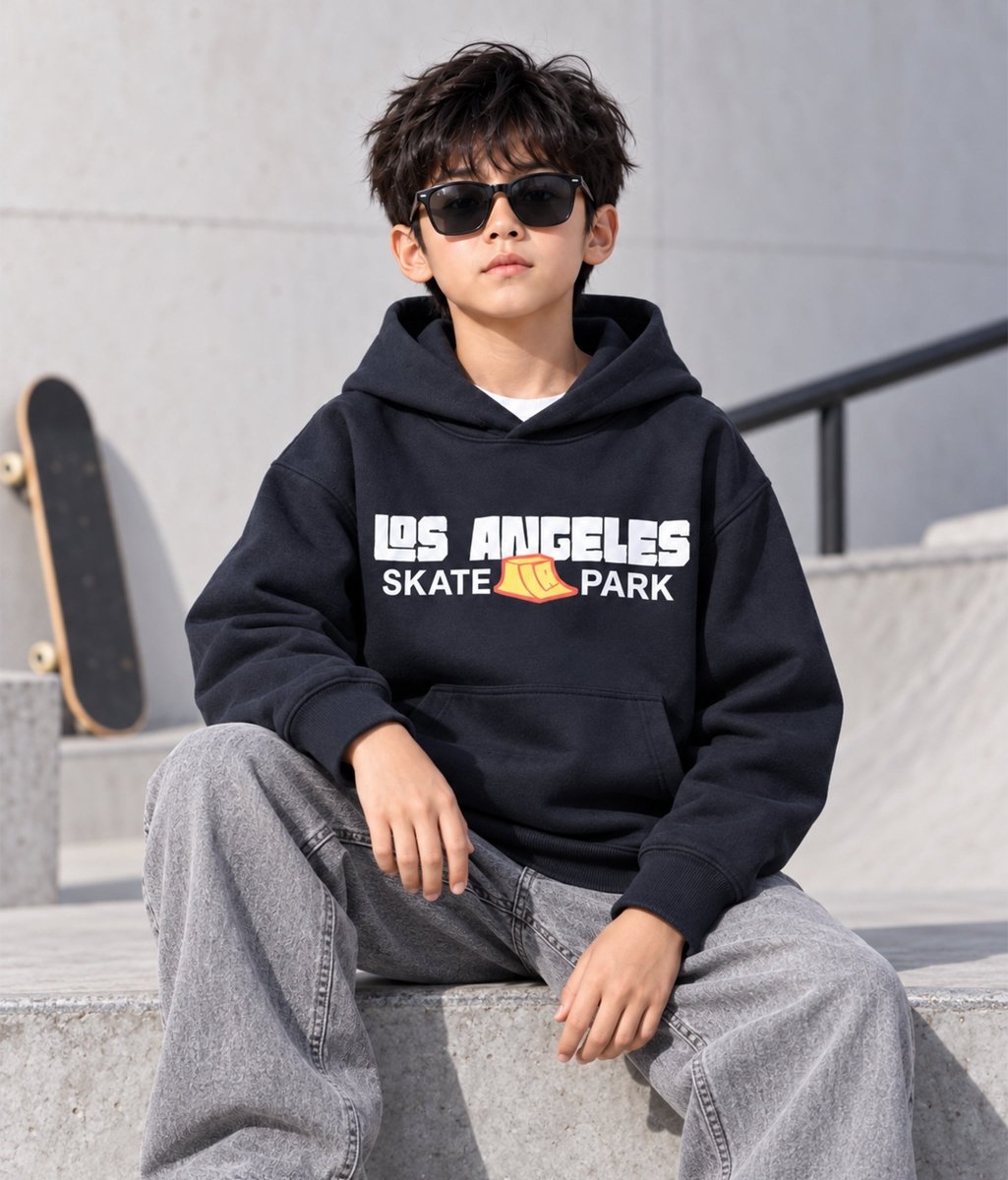 Boys Cotton Oversized Printed Hooded Sweatshirt - KYDA ONLINE STORE