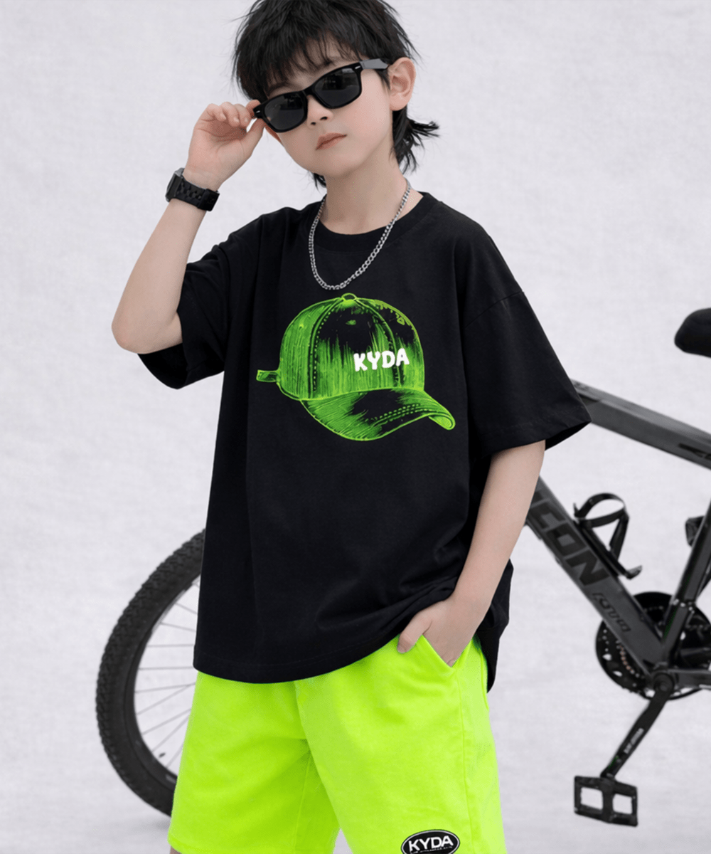 Boys Printed Co-ord Set – Neon Green - KYDA ONLINE STORE