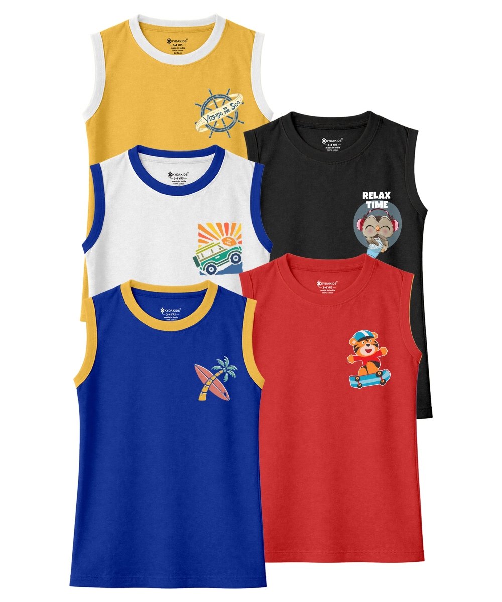 Boys Summer Vest | Pack of 5 - KYDA ONLINE STORE