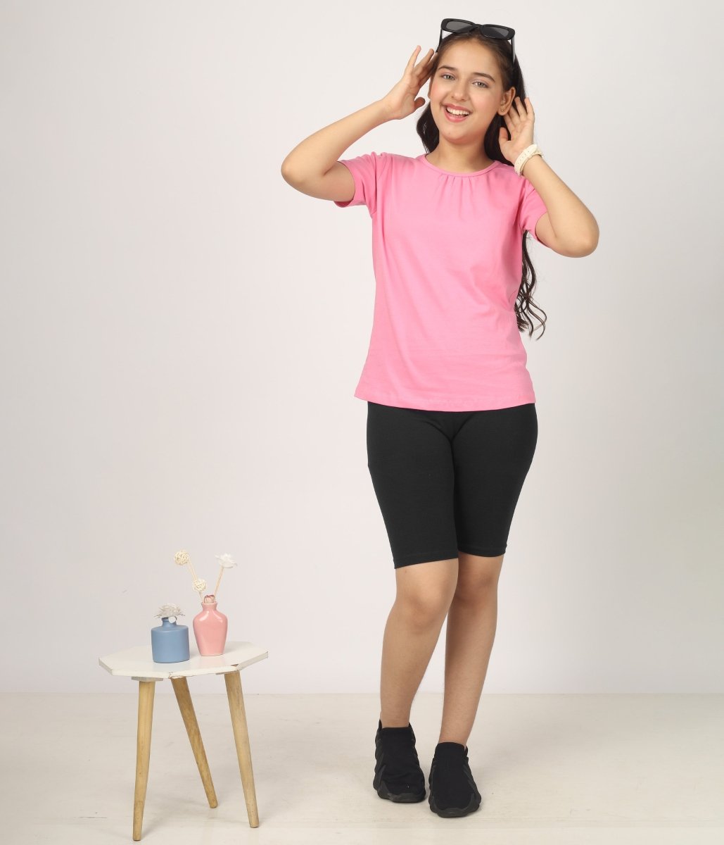 Girls Cycling Shorts – White, Black - KYDA ONLINE STORE