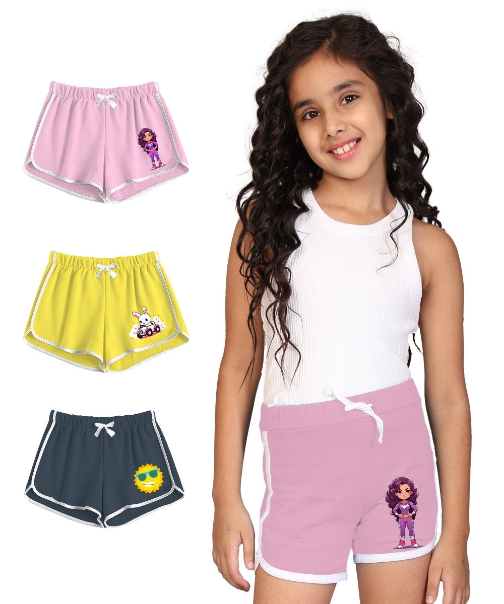Girls Printed Shorts (Pack of 3) - KYDA ONLINE STORE