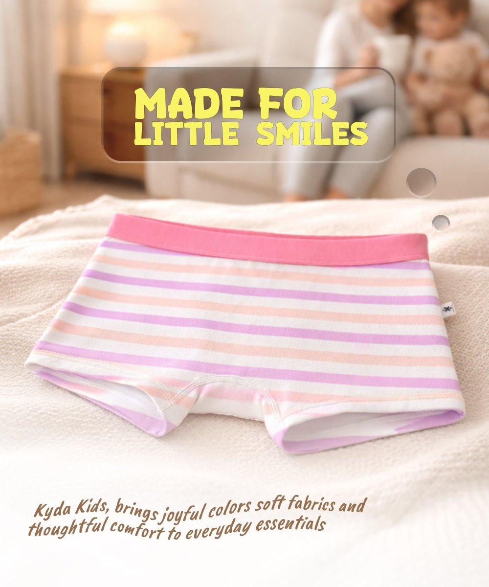 Girls Soft Lycra Cotton Trunks | Pack of 3 - KYDA ONLINE STORE