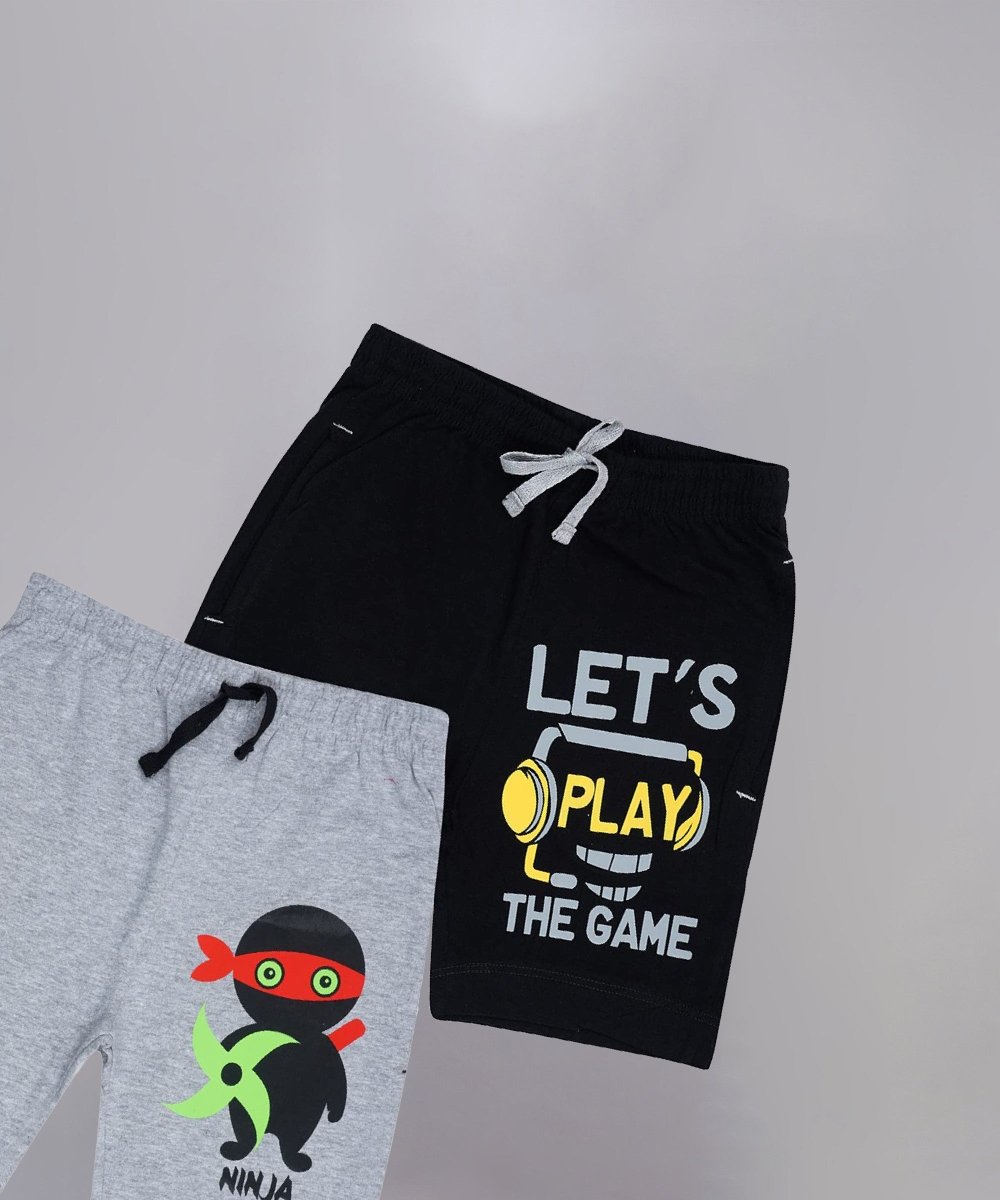Unisex Printed Shorts – Black, Melange - KYDA ONLINE STORE