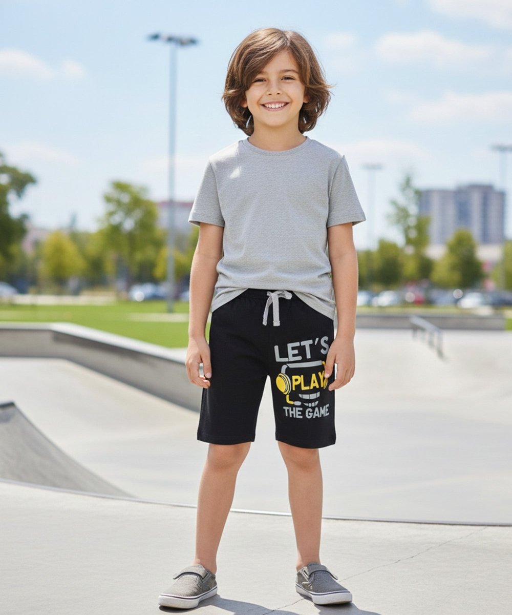 Unisex Printed Shorts – Black, Melange - KYDA ONLINE STORE
