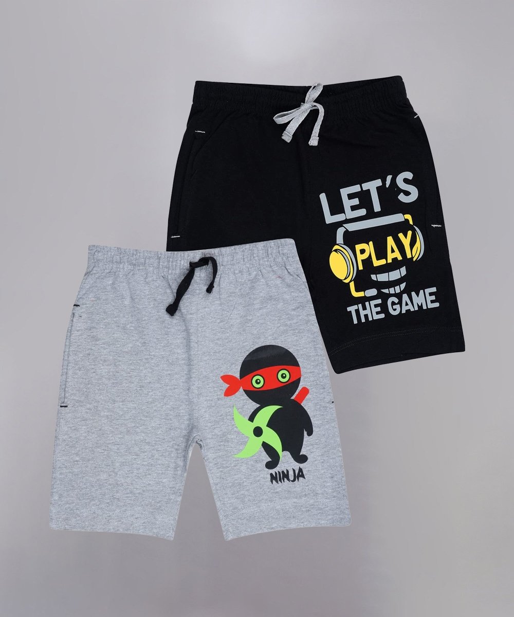 Unisex Printed Shorts – Black, Melange - KYDA ONLINE STORE