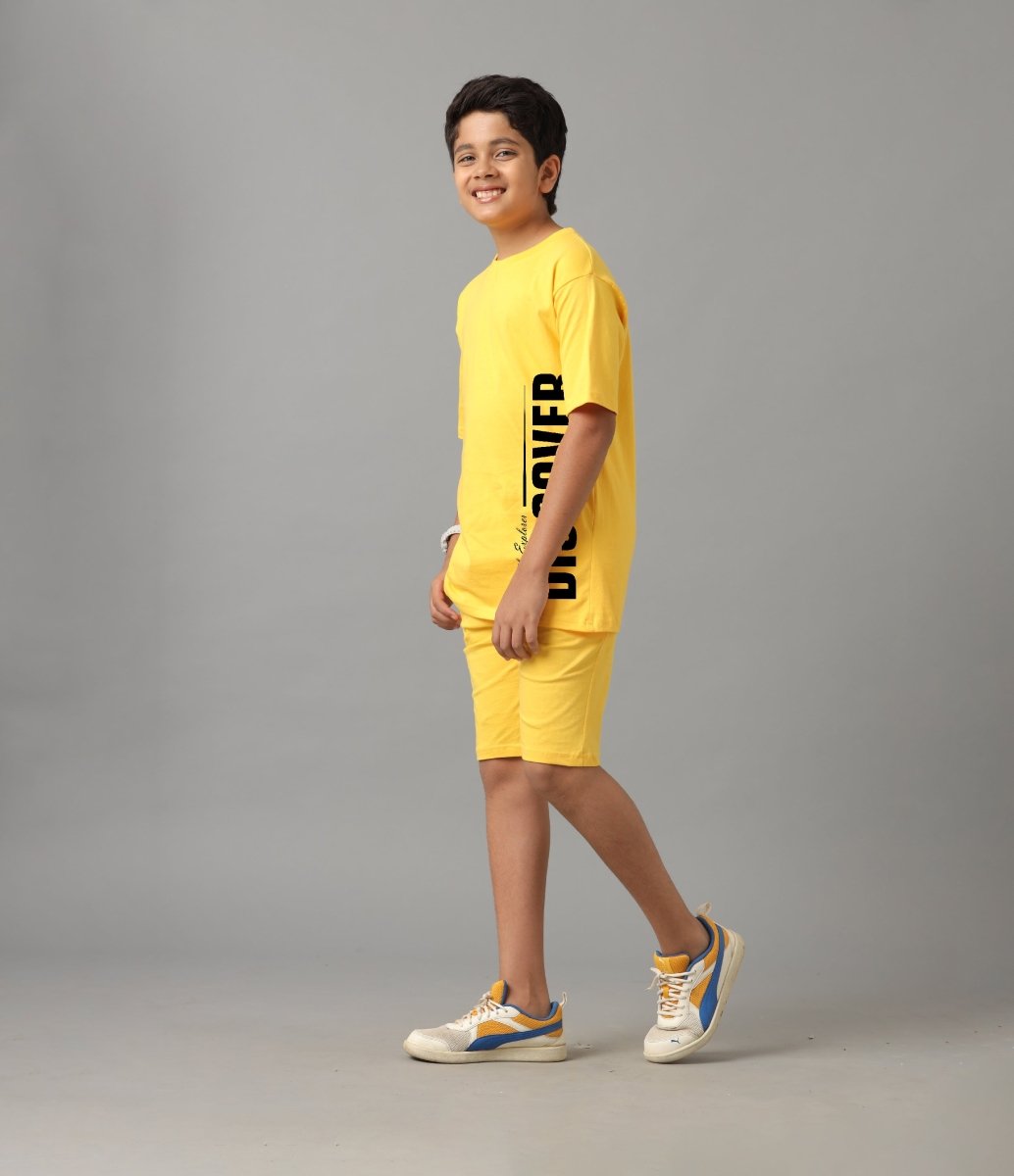 Boys Relaxed Fit Co-ords Set | Yellow - KYDA ONLINE STORE