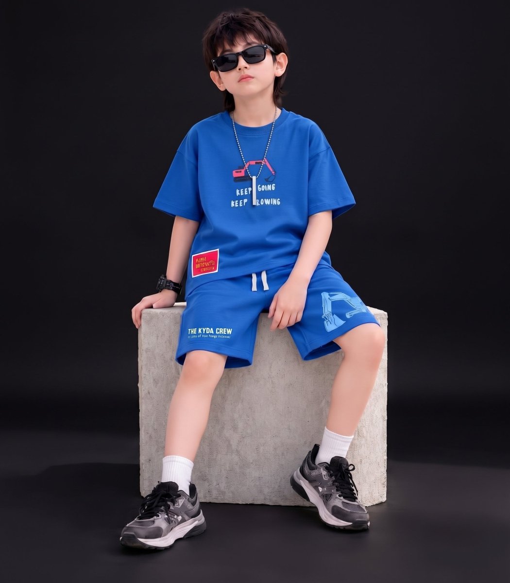Boys Oversized Printed T-Shirt & Shorts Set - KYDA ONLINE STORE