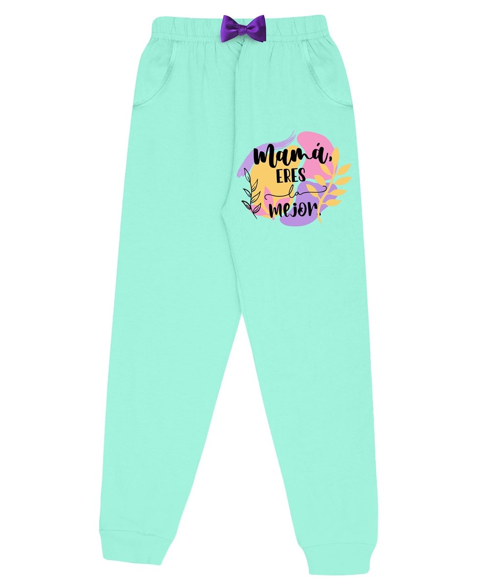 Girls Printed Track Pants with Pocket & Bow | Pack of 2 - KYDA ONLINE STORE