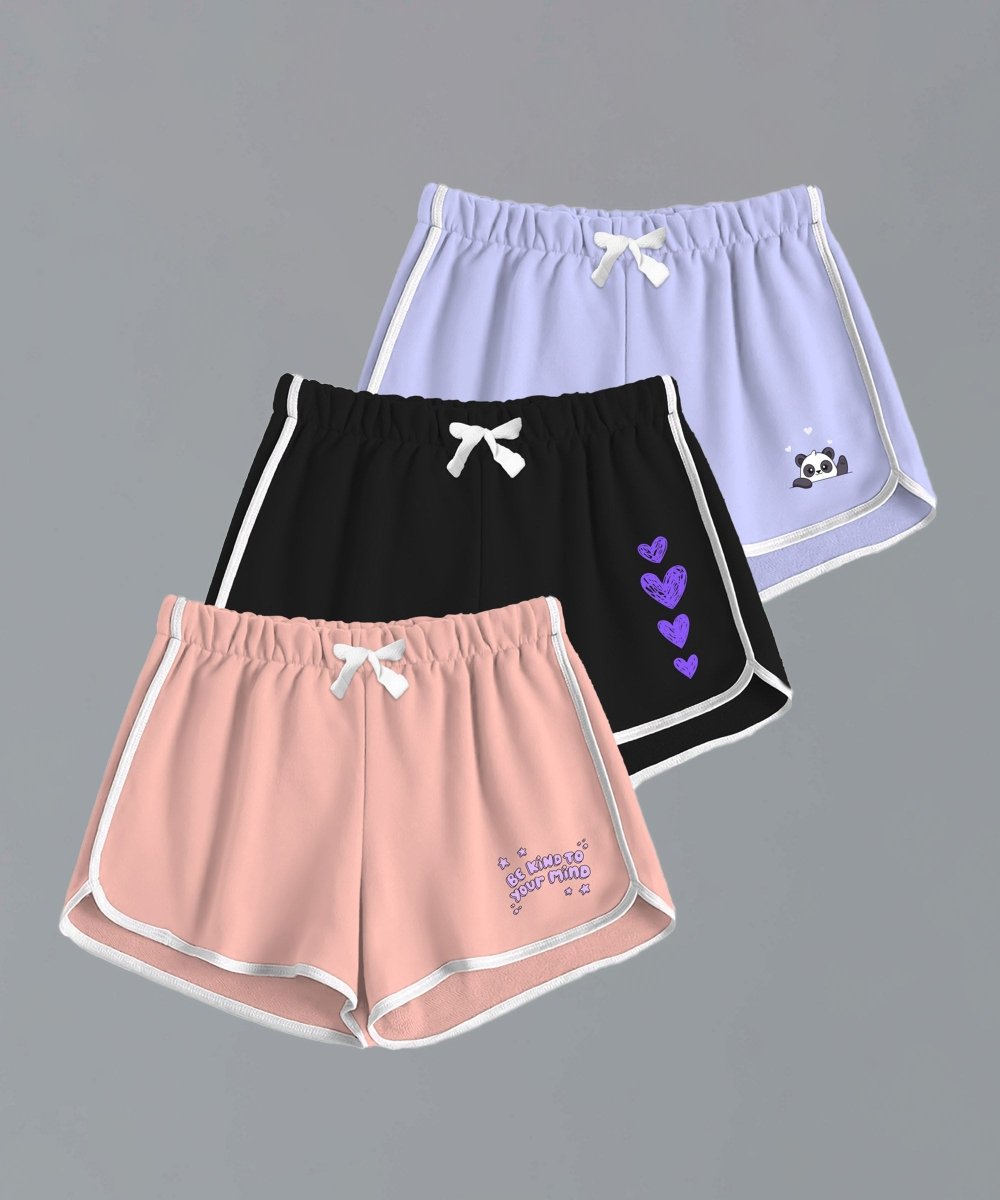 Girls Printed Shorts (Pack of 3) - KYDA ONLINE STORE