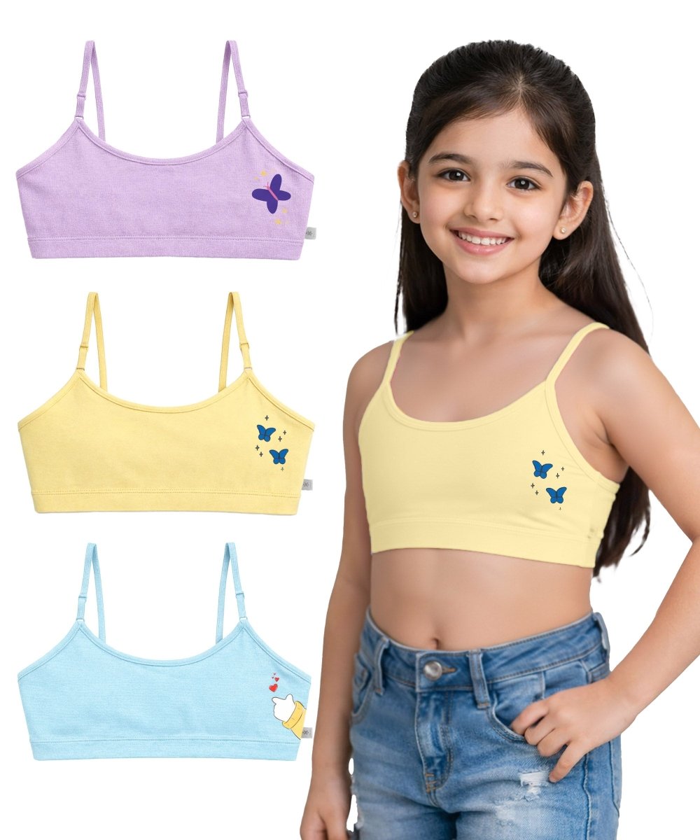 Girls Pre-Teen Beginner Bra Print | Pack of 3 - KYDA ONLINE STORE