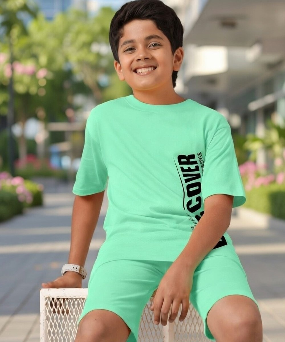 Boys Relaxed Fit Co-ords Set| Mint - KYDA ONLINE STORE