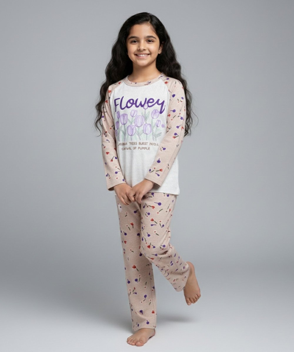 Girls Cotton Lounge Co-Ord Set - KYDA ONLINE STORE