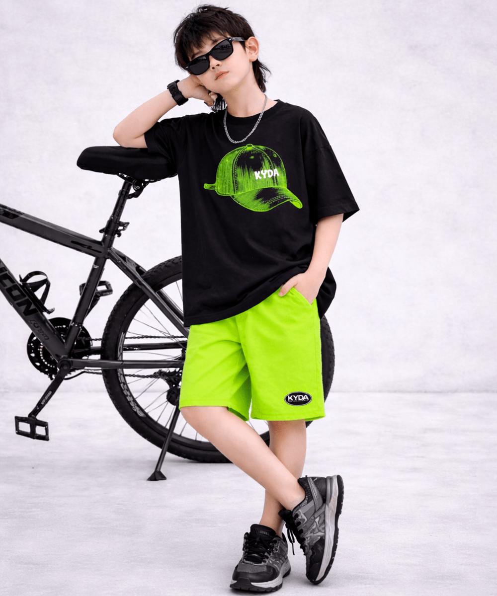 Boys Printed Co-ord Set – Neon Green - KYDA ONLINE STORE