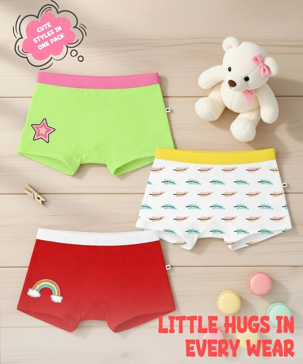 Girls Soft Lycra Cotton Trunks | Pack of 3 - KYDA ONLINE STORE