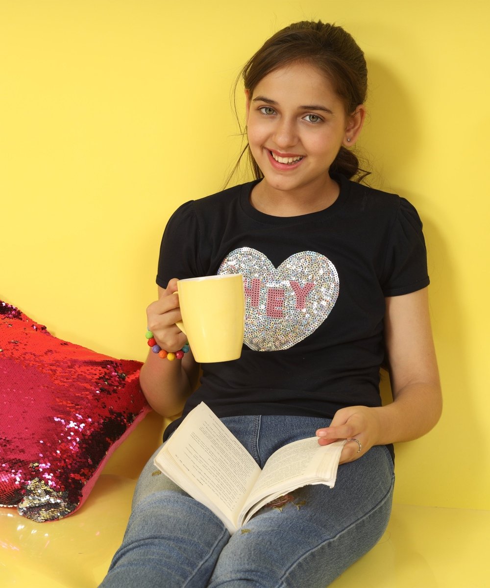 Girls Premium Half Sleeve T-shirt | Navy - KYDA ONLINE STORE