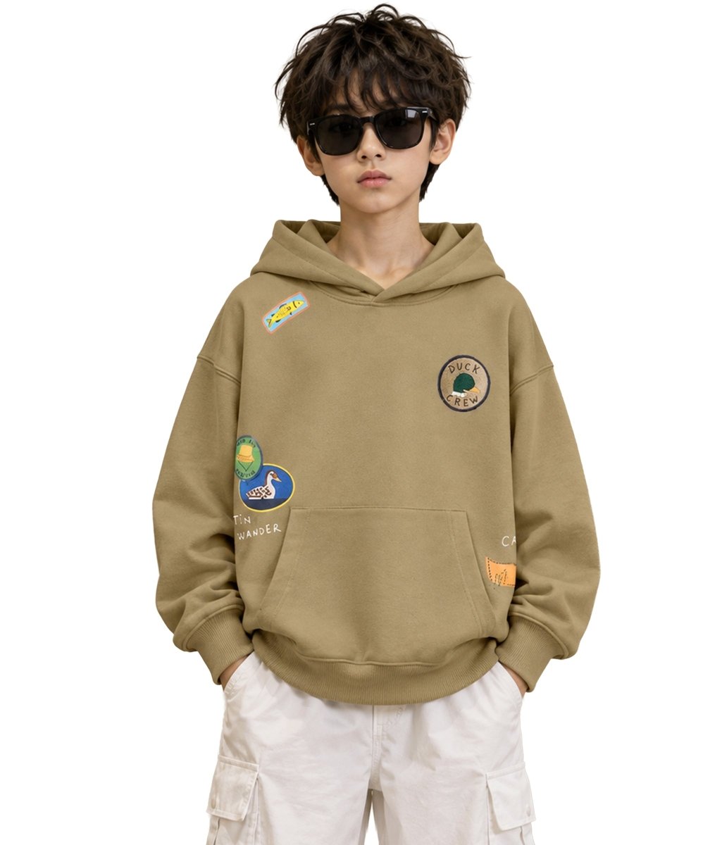 Boys Cotton Oversized Printed Hooded Sweatshirt - KYDA ONLINE STORE