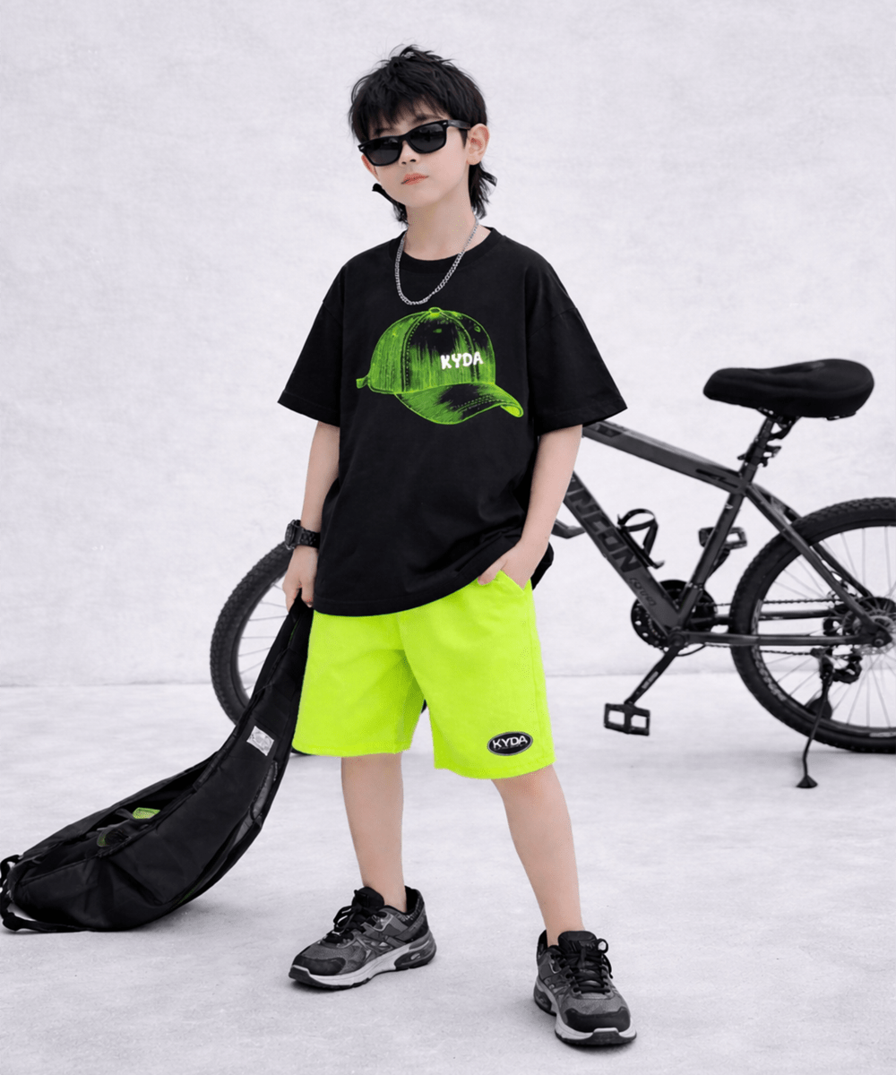 Boys Printed Co-ord Set – Neon Green - KYDA ONLINE STORE