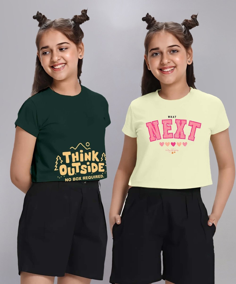 Girls Printed Crop Top – Pack of 2 - KYDA ONLINE STORE