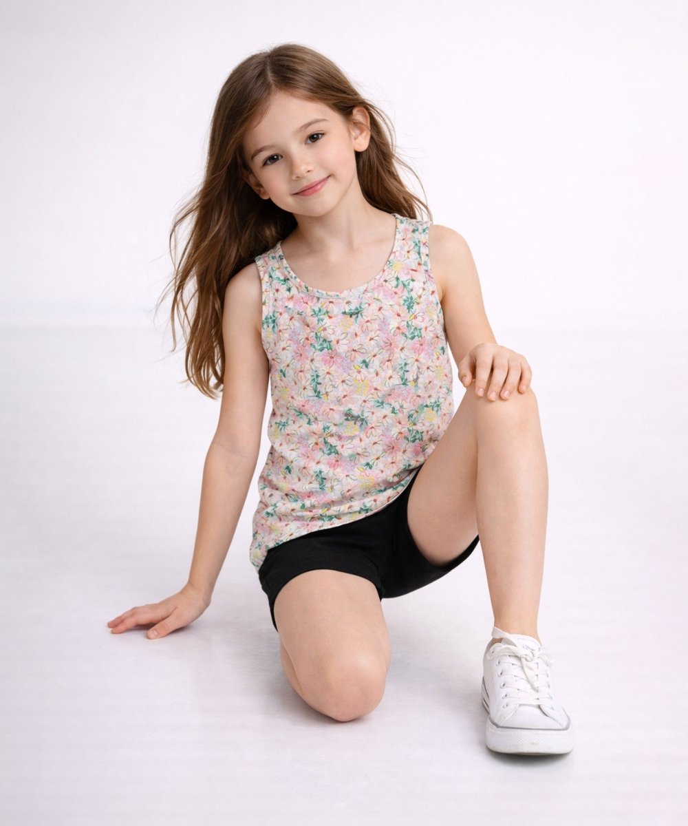Girls Floral Printed Sleeveless Tees | Pack of 3 - KYDA ONLINE STORE