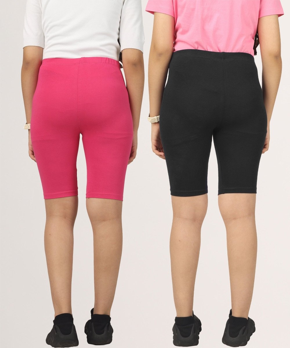 Girls Cycling Shorts – Pink,Black - KYDA ONLINE STORE