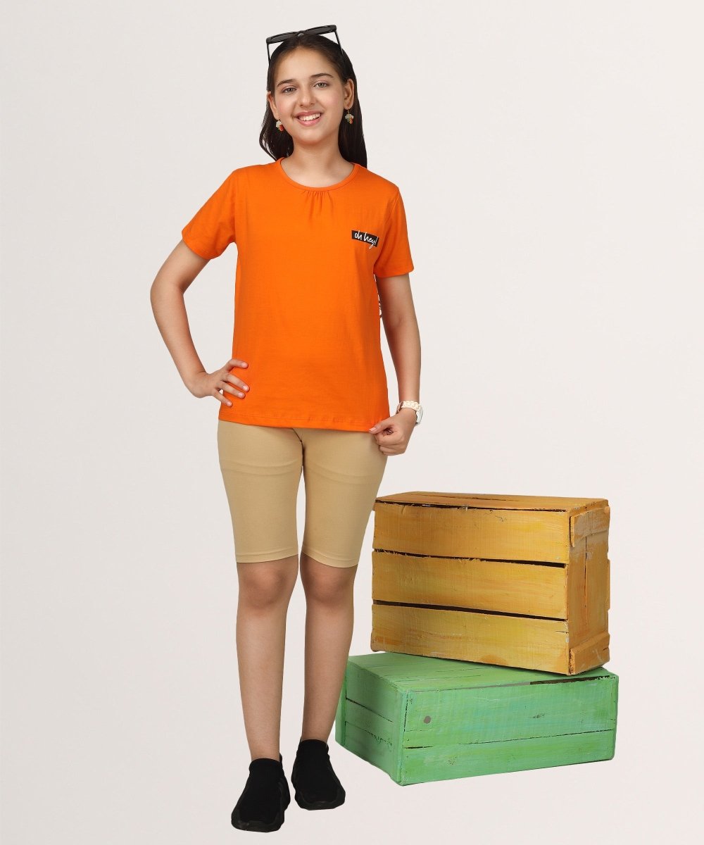 Girls Cycling Shorts – Cream, Black - KYDA ONLINE STORE