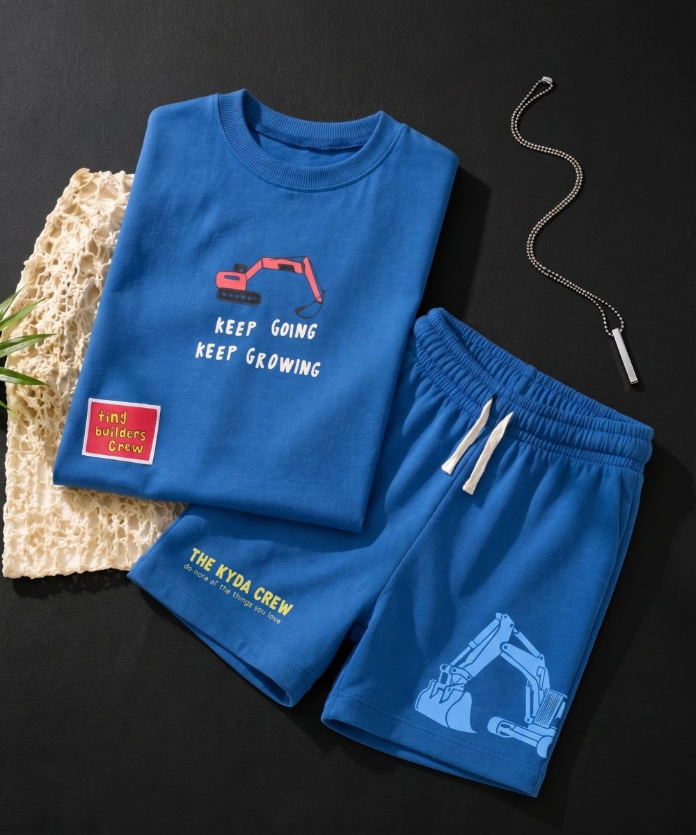 Boys Oversized Printed T-Shirt & Shorts Set - KYDA ONLINE STORE