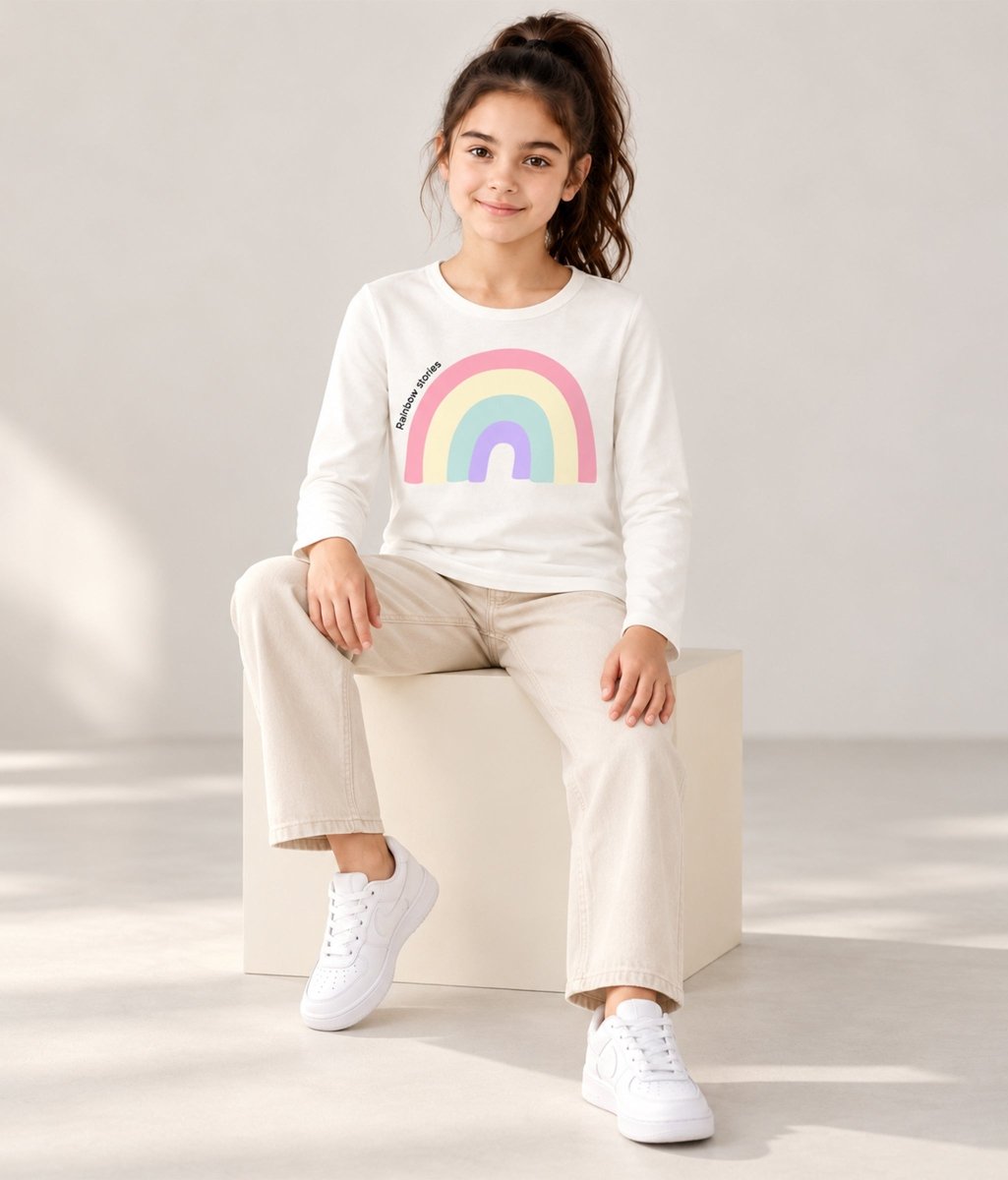 Girls Premium Cotton Full Sleeve Printed T-Shirt | P2 - KYDA ONLINE STORE