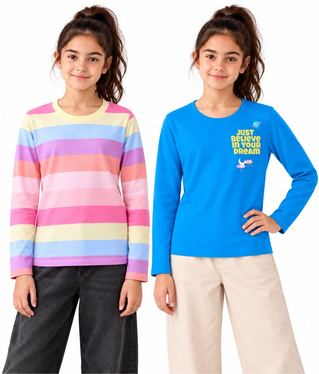 Girls Premium Cotton Full Sleeve Printed T-Shirt | P2 - KYDA ONLINE STORE