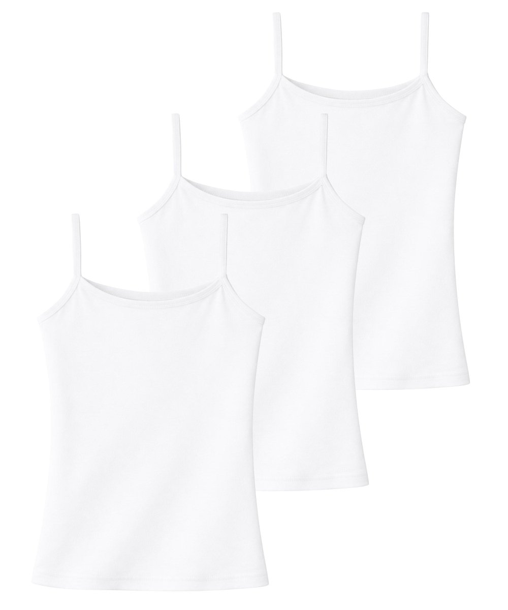 Girls Cotton Inner Camisoles | Undershirt Vest with Regular Strap | Soft & Stretchy Slips -Pack of 3 - KYDA ONLINE STORE