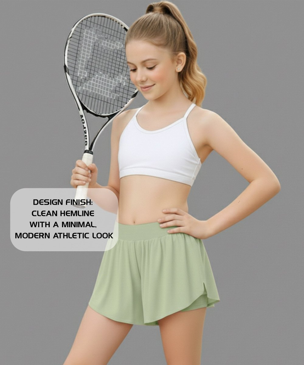 Girls Tennis Shorts with Inner Shorts & Pocket - KYDA ONLINE STORE