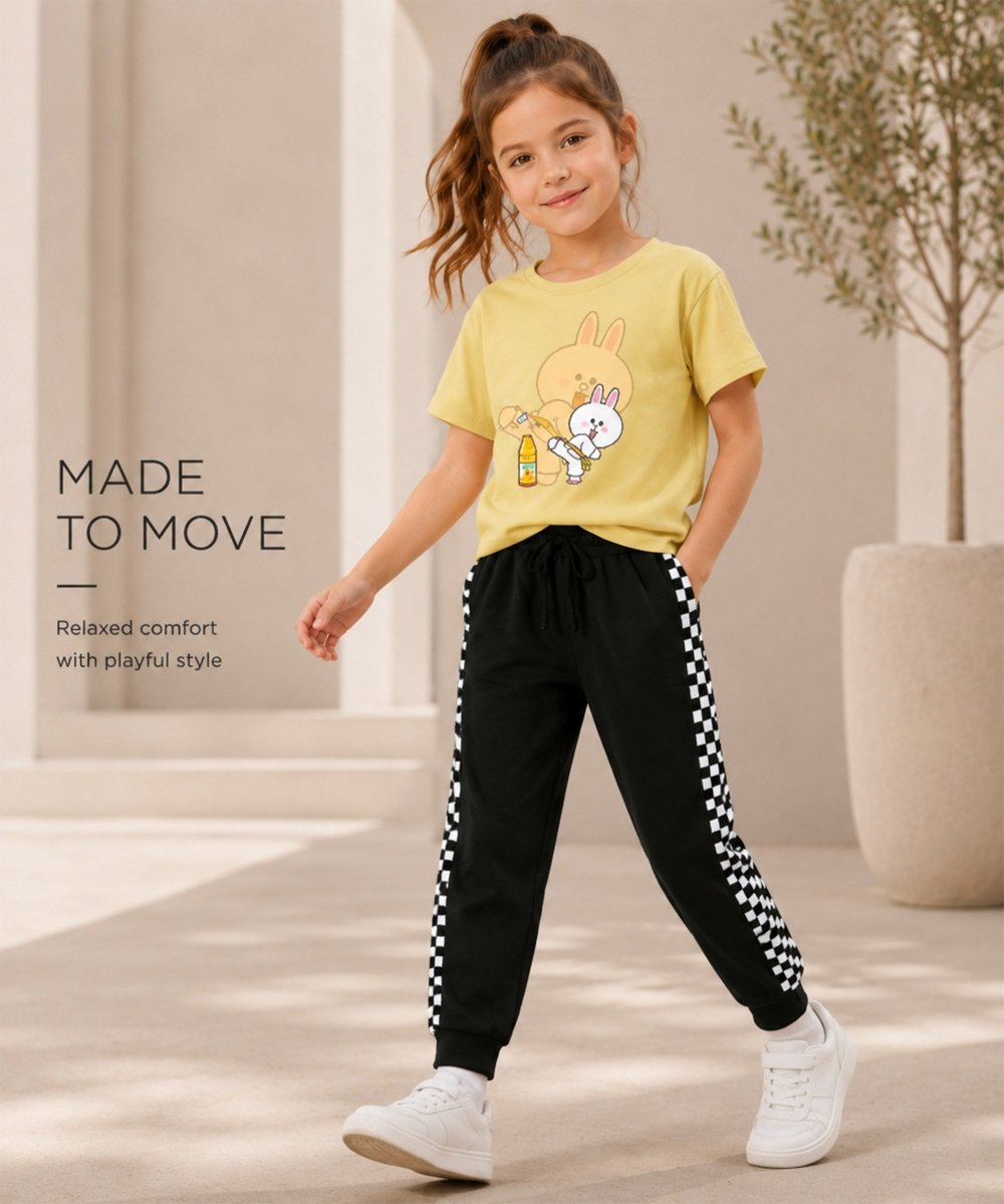 Sunny Bunny Check-Stripe Co-ord Set - KYDA ONLINE STORE