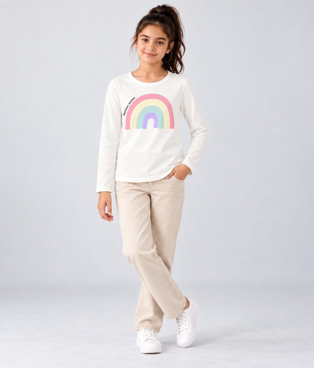 Girls Premium Cotton Full Sleeve Printed T-Shirt | P1 - KYDA ONLINE STORE