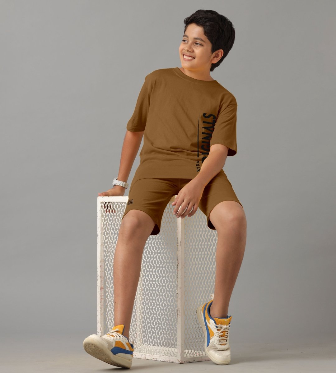 Boys Relaxed Fit Co-ords Set | Coffee - KYDA ONLINE STORE
