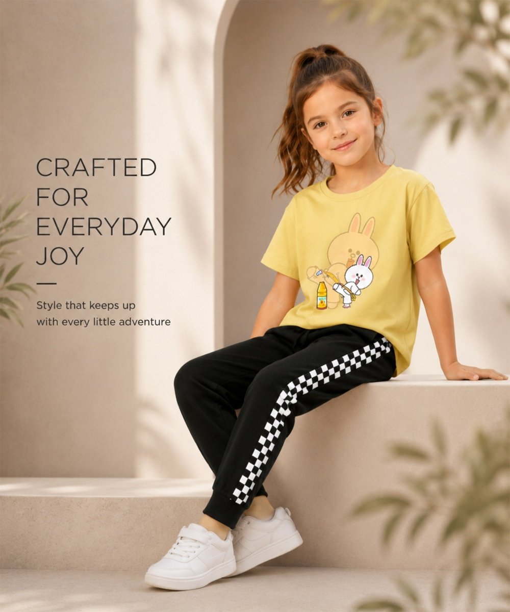 Sunny Bunny Check-Stripe Co-ord Set - KYDA ONLINE STORE