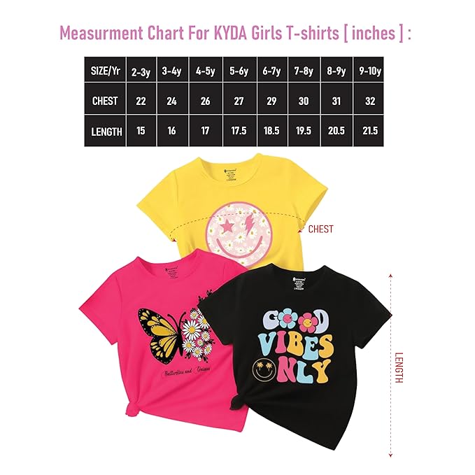 Girls Printed T-shirt | Pack of 3 - KYDA ONLINE STORE
