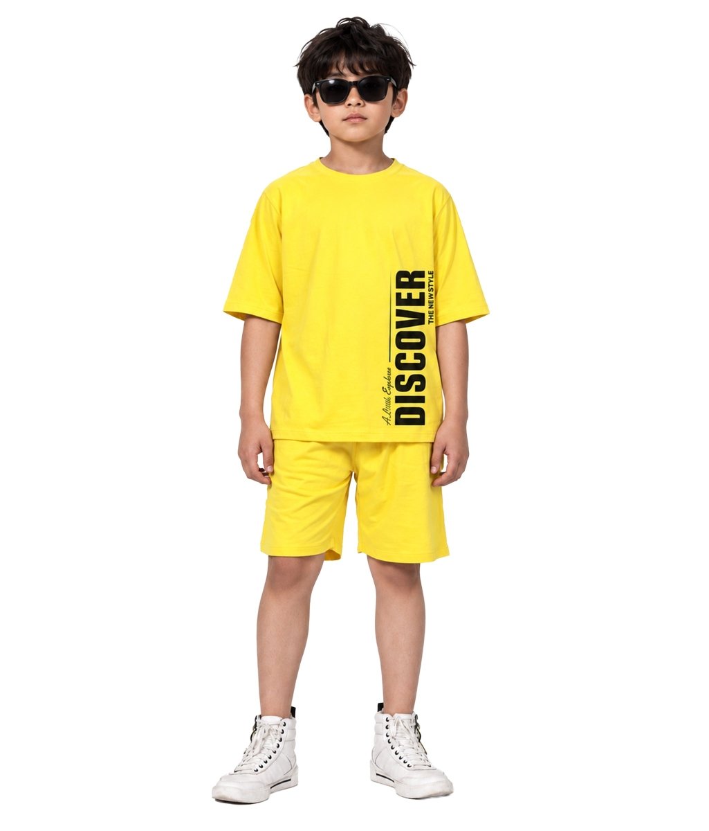 Boys Relaxed Fit Co-ords Set | Yellow - KYDA ONLINE STORE