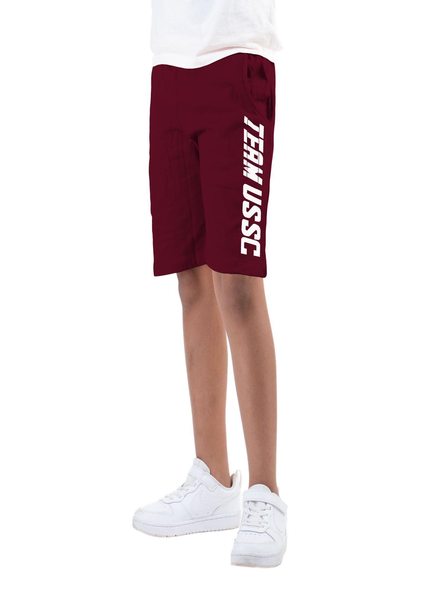 Boys Brown Cotton Printed Bermuda USSC Shorts